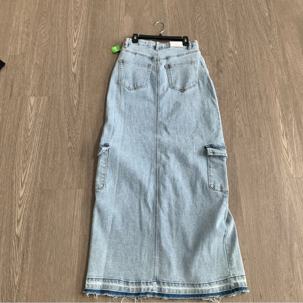 NWOT Tinseltown Blue Denim Maxi Skirt - Picture 8 of 11